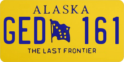 AK license plate GED161