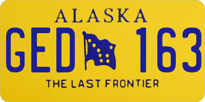AK license plate GED163