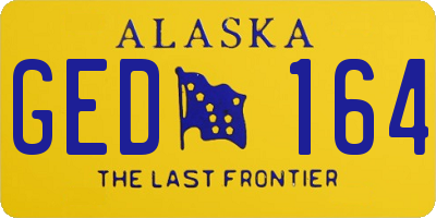 AK license plate GED164