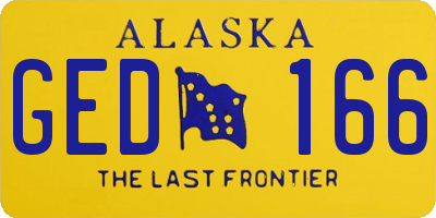 AK license plate GED166
