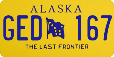 AK license plate GED167