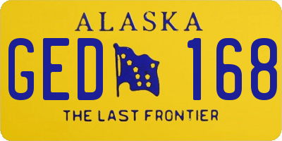 AK license plate GED168