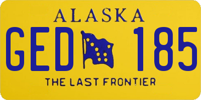 AK license plate GED185