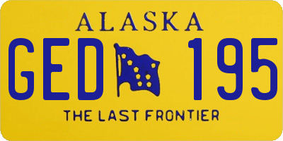 AK license plate GED195