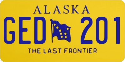 AK license plate GED201