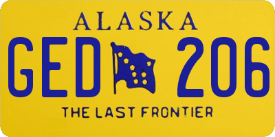 AK license plate GED206