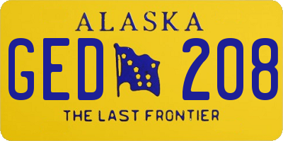AK license plate GED208