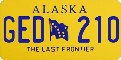 AK license plate GED210