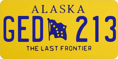 AK license plate GED213