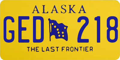 AK license plate GED218
