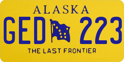 AK license plate GED223