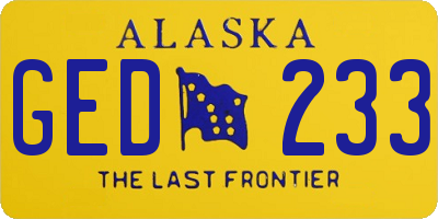 AK license plate GED233