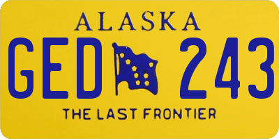 AK license plate GED243