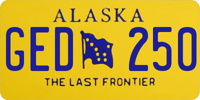 AK license plate GED250
