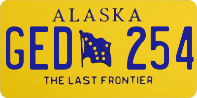 AK license plate GED254