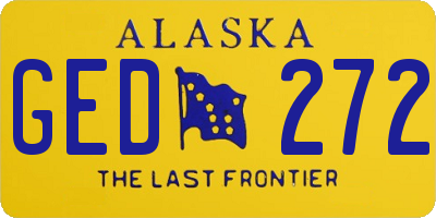 AK license plate GED272
