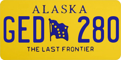 AK license plate GED280
