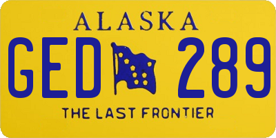 AK license plate GED289