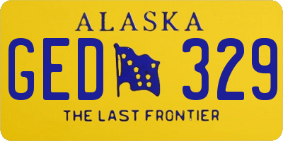 AK license plate GED329