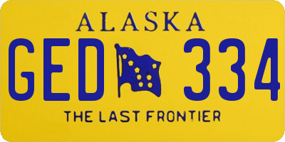AK license plate GED334