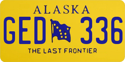AK license plate GED336