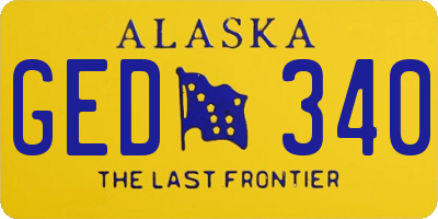 AK license plate GED340