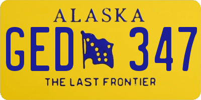 AK license plate GED347