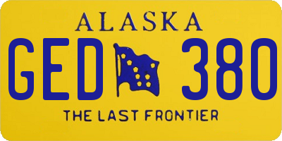 AK license plate GED380