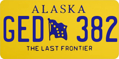 AK license plate GED382