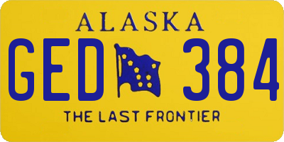 AK license plate GED384