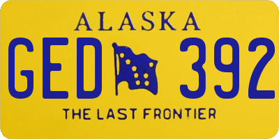 AK license plate GED392