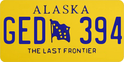 AK license plate GED394