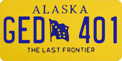 AK license plate GED401