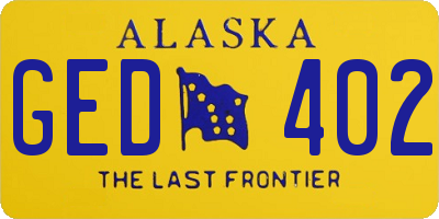 AK license plate GED402