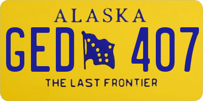 AK license plate GED407