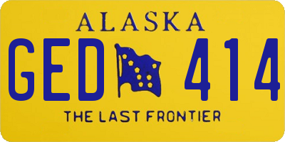 AK license plate GED414