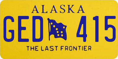 AK license plate GED415