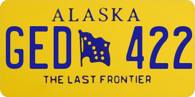 AK license plate GED422