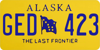 AK license plate GED423