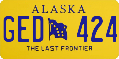 AK license plate GED424