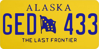 AK license plate GED433