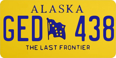 AK license plate GED438