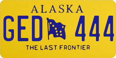 AK license plate GED444