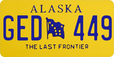 AK license plate GED449