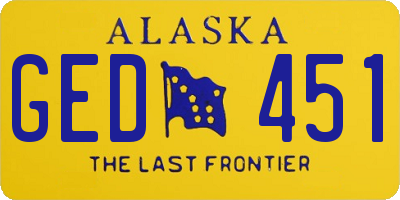 AK license plate GED451