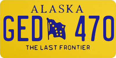 AK license plate GED470