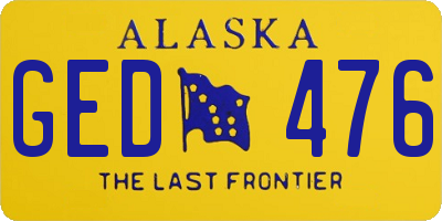 AK license plate GED476