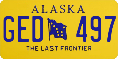 AK license plate GED497