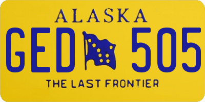 AK license plate GED505