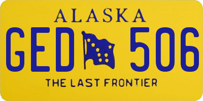 AK license plate GED506